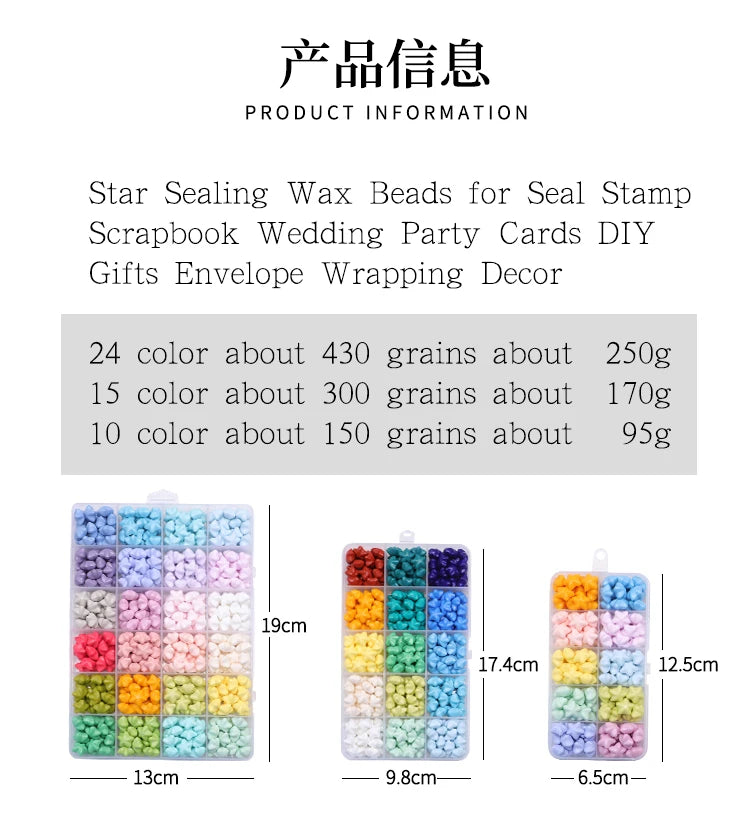 Retro Sealing Wax Beads Plant Wax Seal Wax Box Set 24 Color Sea Bead Wax Seal For Wedding Wax Seal Tools For Making Wax Seal Y15