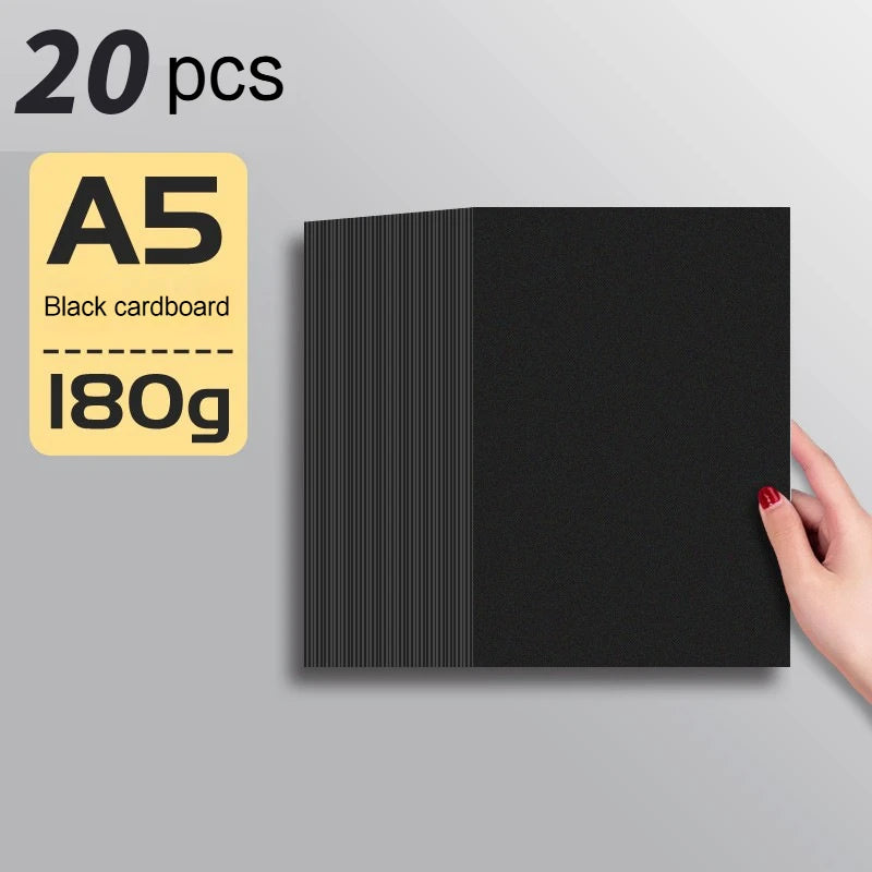 20-100 Sheets Black Paper for Drawing Diy Crafts Decorative Packaging 180/230/300gsm/m² Thickened Paper Cardboard Sketch Pad