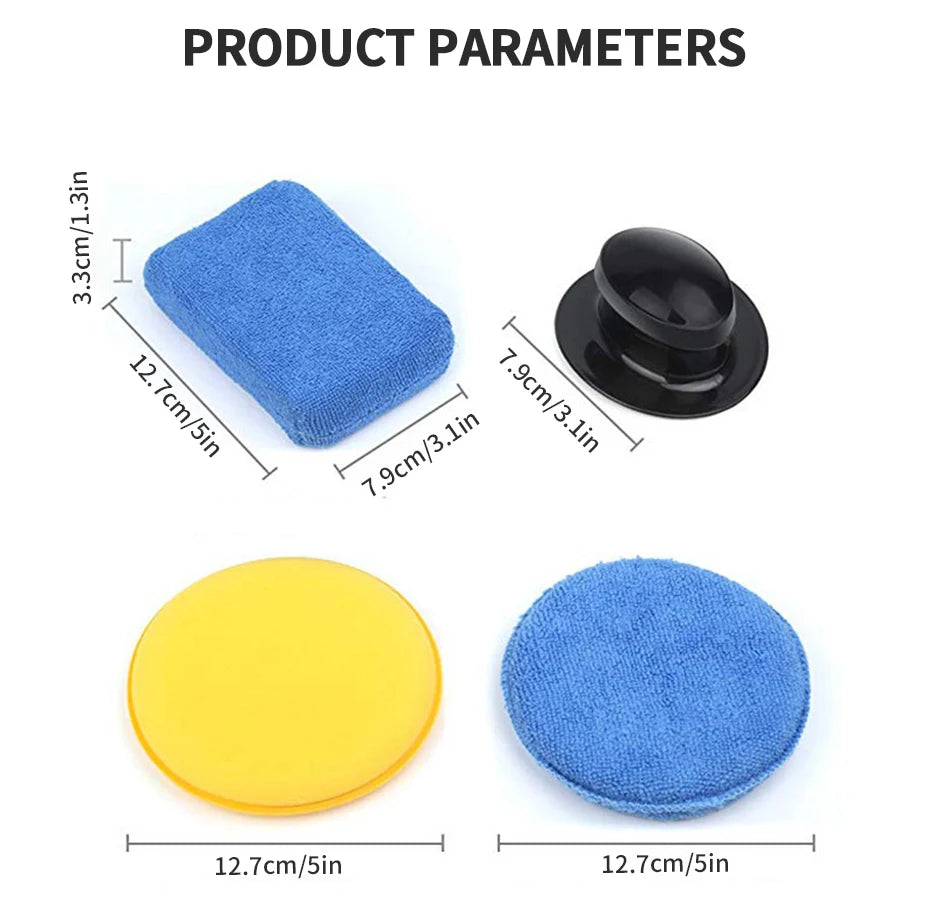 SEAMETAL 8-13pcs Microfiber Car Wax Applicator Pads Soft Auto Detailing Wax Sponge Set Car Paint Care Polishing Cleaning Pads