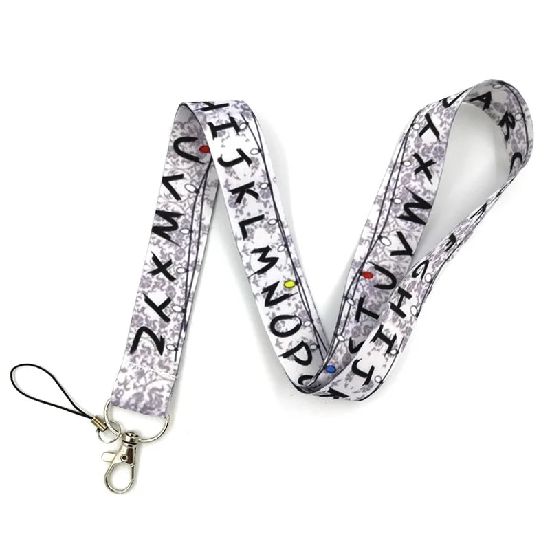 Alphabet letters Keychain Lanyards Id Badge Holder ID Card Pass Gym Mobile Phone Badge Holder Key Straps