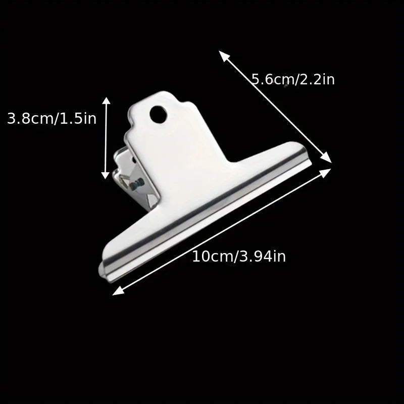 1pc Extra-Strong 4-Inch Steel Clip Folder - Thickened Mountain Design for Office Documents, Organizer for Bills and Receipts