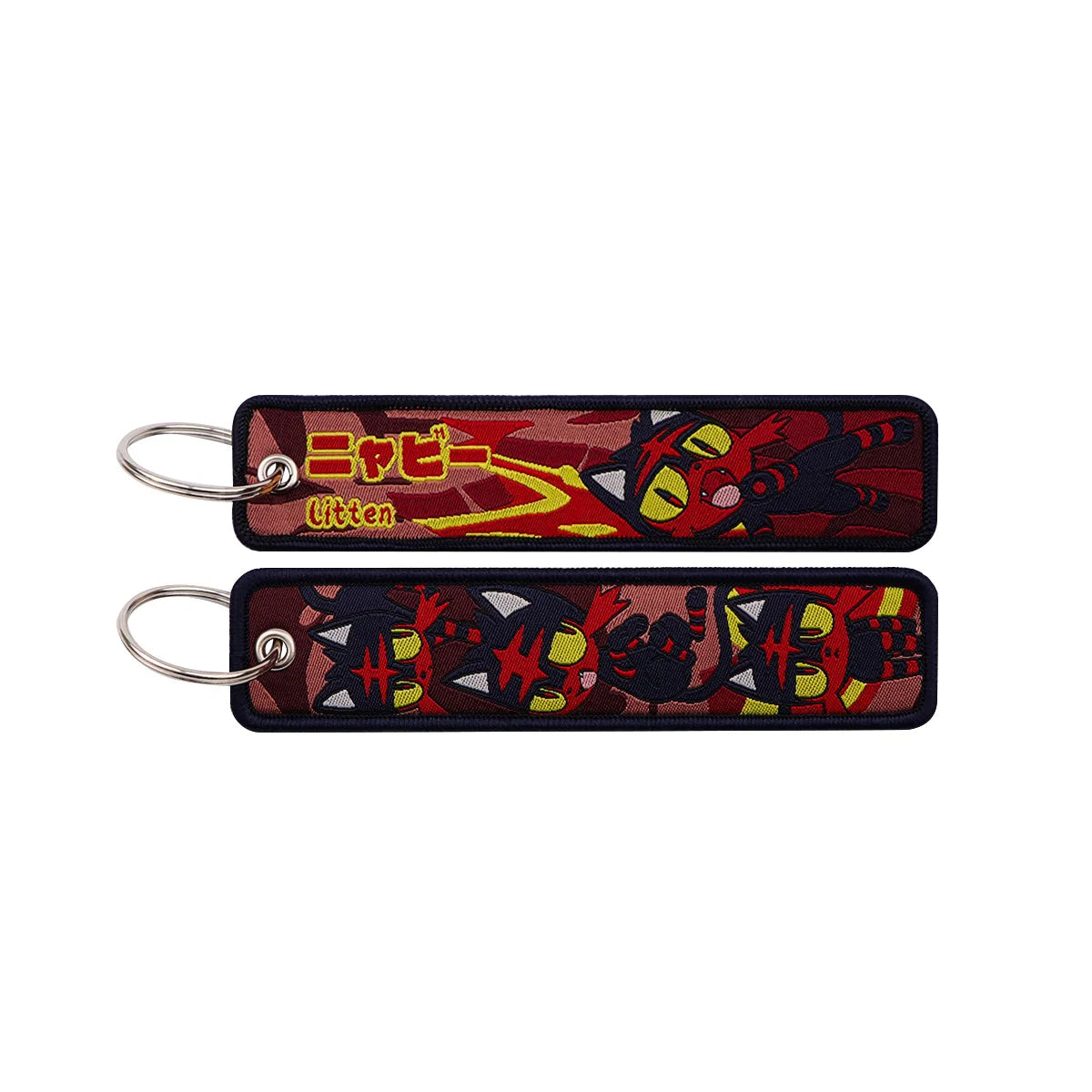 Kawaii Japanese Elf Anime Embroidery Key Fobs Key Tag Motorcycles Cars Backpack Chaveiro Keychain Fashion Keyring Friends Gifts