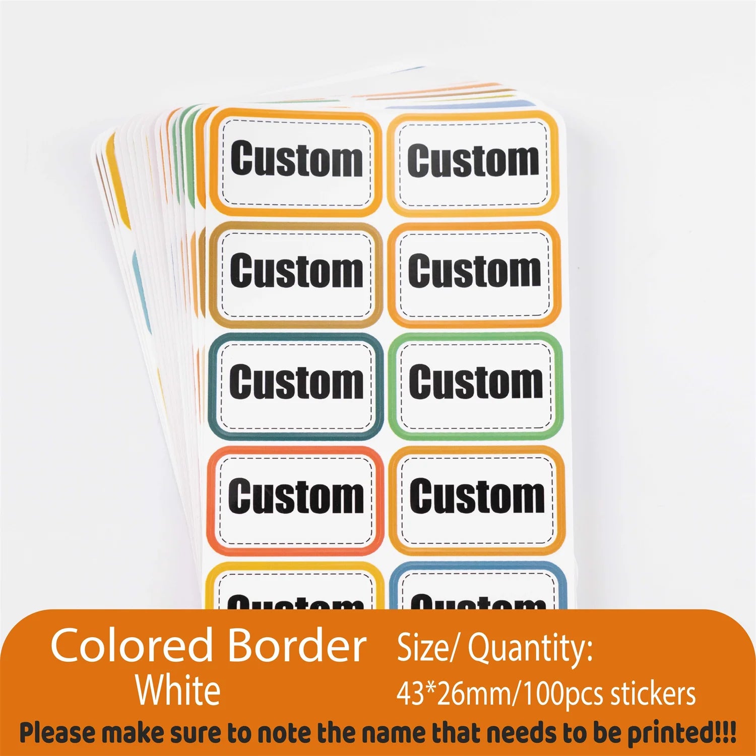 Custom Kawaii Name Tag Sticker Waterproof Stickers Decals Personalized Label for Children School Stationery Bottle