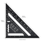 Metric & Imperial Scales Aluminum Alloy Angle Triangle Ruler 45cm T Square Acrylic Ruler Measuring Tool Set for Carpentry