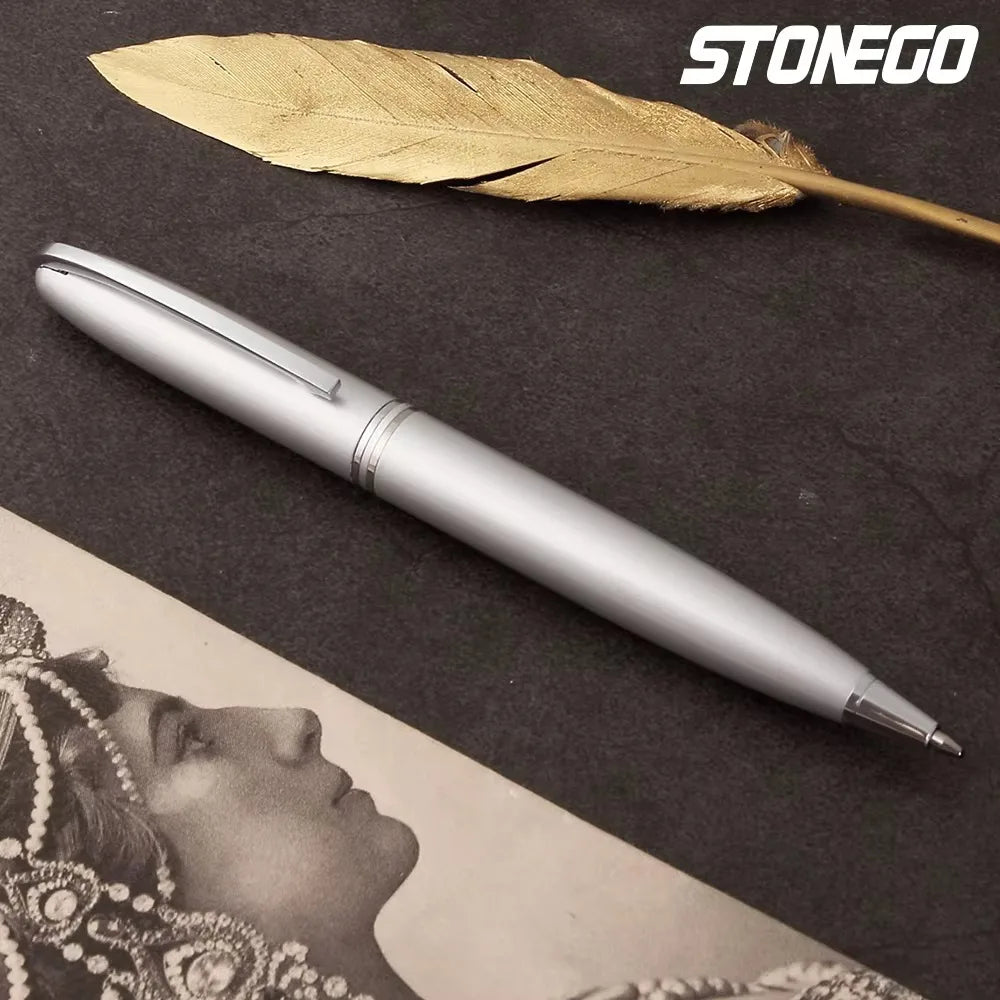 STONEGO Capless Ballpoint Pen, Simply Twist Roller Ball Pen Black Gel Ink Medium Point 1.0mm Smooth Writing Signature Pens