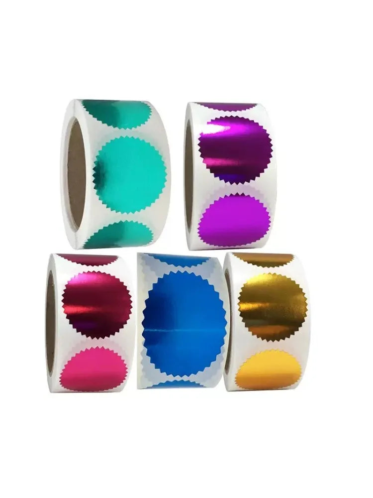 250pcs/Roll color Embosser Sticker Embossing Stamp,Customize Blank Embosser Seal labels Business Sticker Reward Party Favors