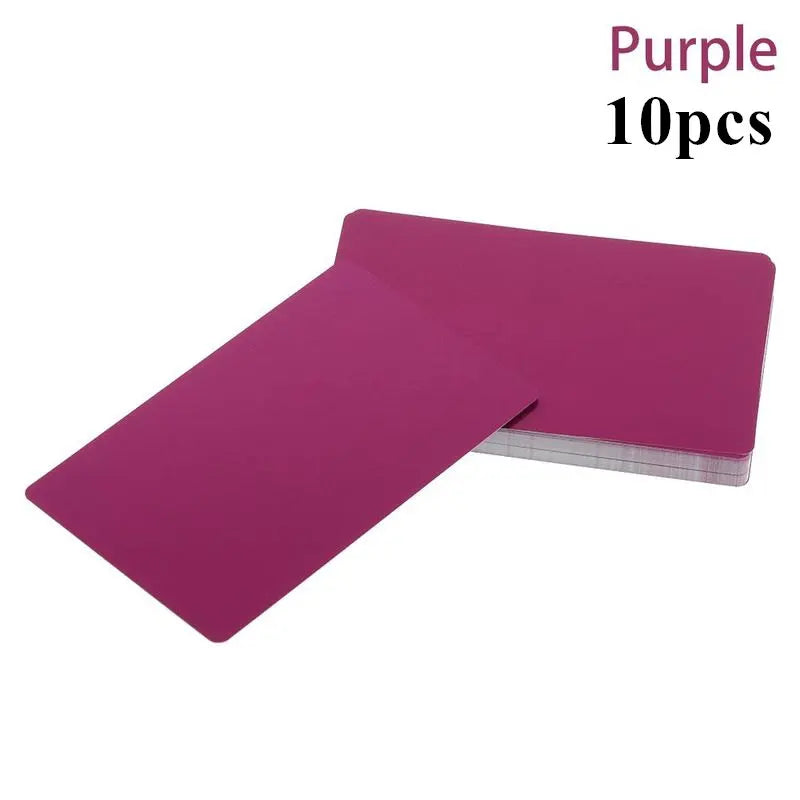10Pcs Metal Business Card Blanks for Laser Engraving 10 Colors Aluminum Sheet Engraving Blanks DIY Cards for Home 86*54*0.2mm