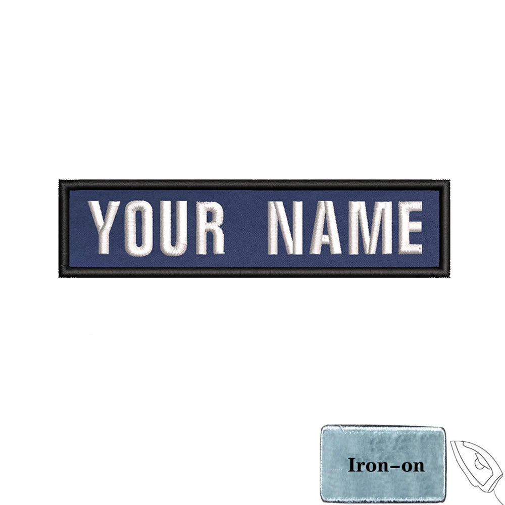 1PC 10cmX2.5cm Custom Personalized Name number Patch Stripes Badge tags chevrons Armband Iron On Or Hook Loop embroidered
