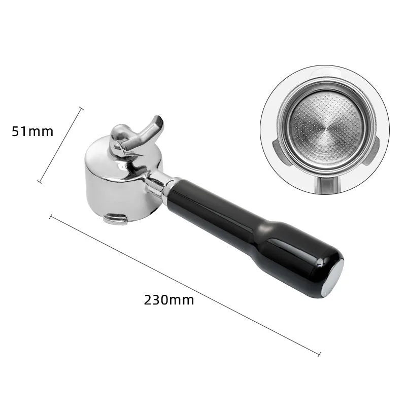 Double Spout 51mm Coffee Portafilter With 1 2 Cups Basket for Delonghi ECO680 ECO685
