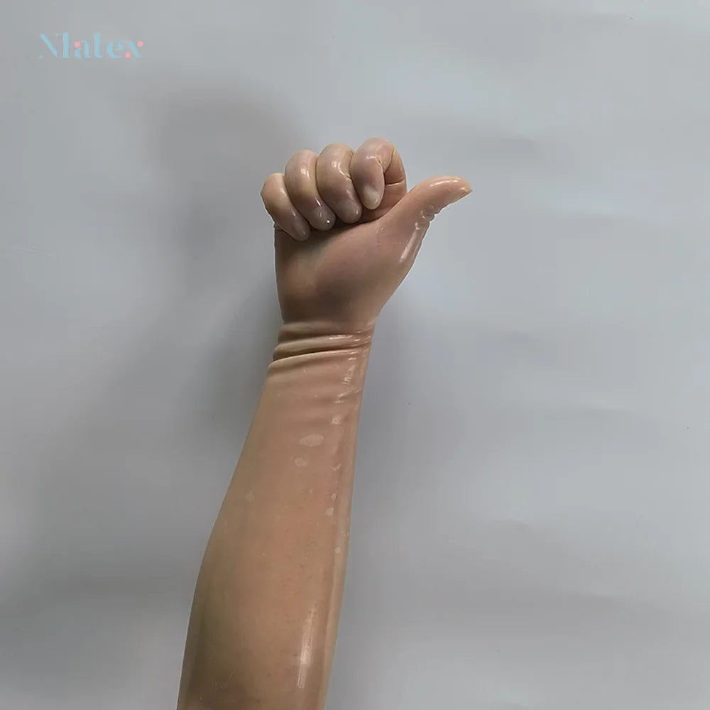 Nlatex Sexy Seamless Latex Opera Gloves, Nightclub Cosplay Fetish for Men and Women, Multiple Uses
