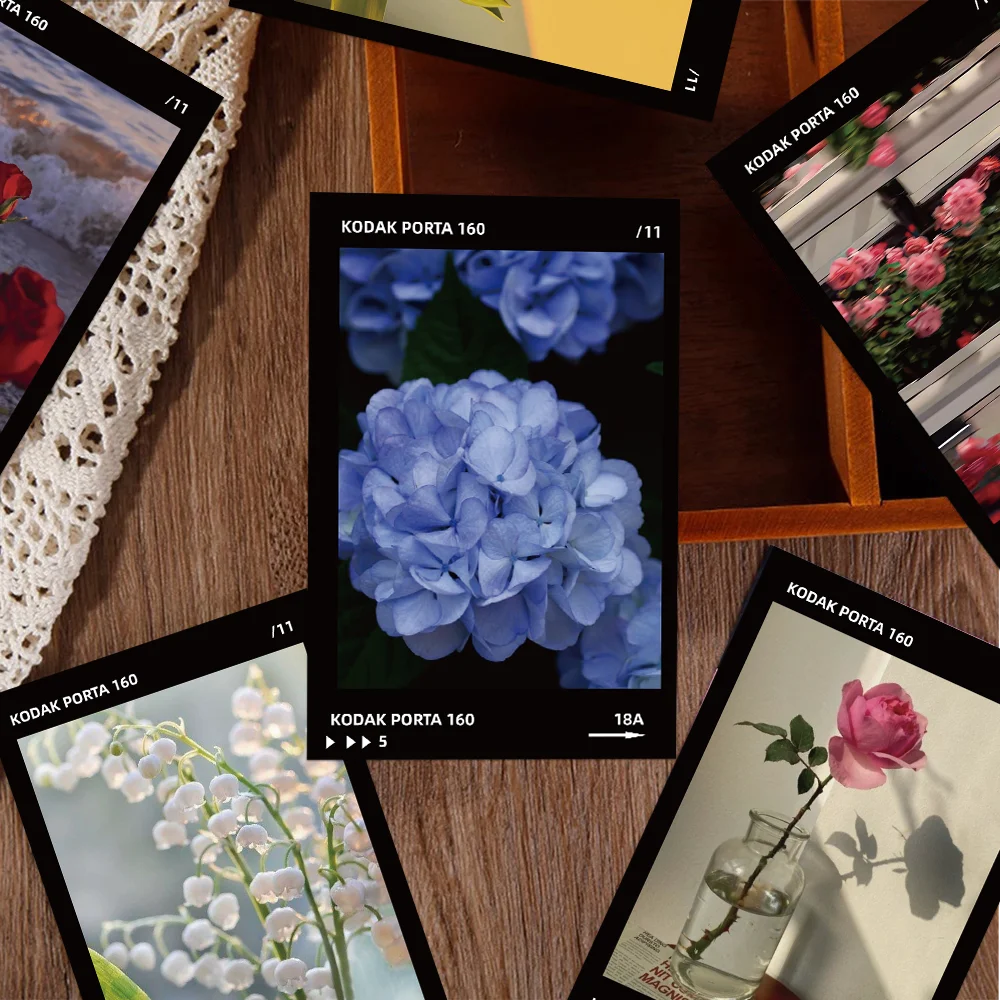 10pcs film style card romantic floral atmosphere feeling postcard niche premium DIY desktop wall dormitory room decoration