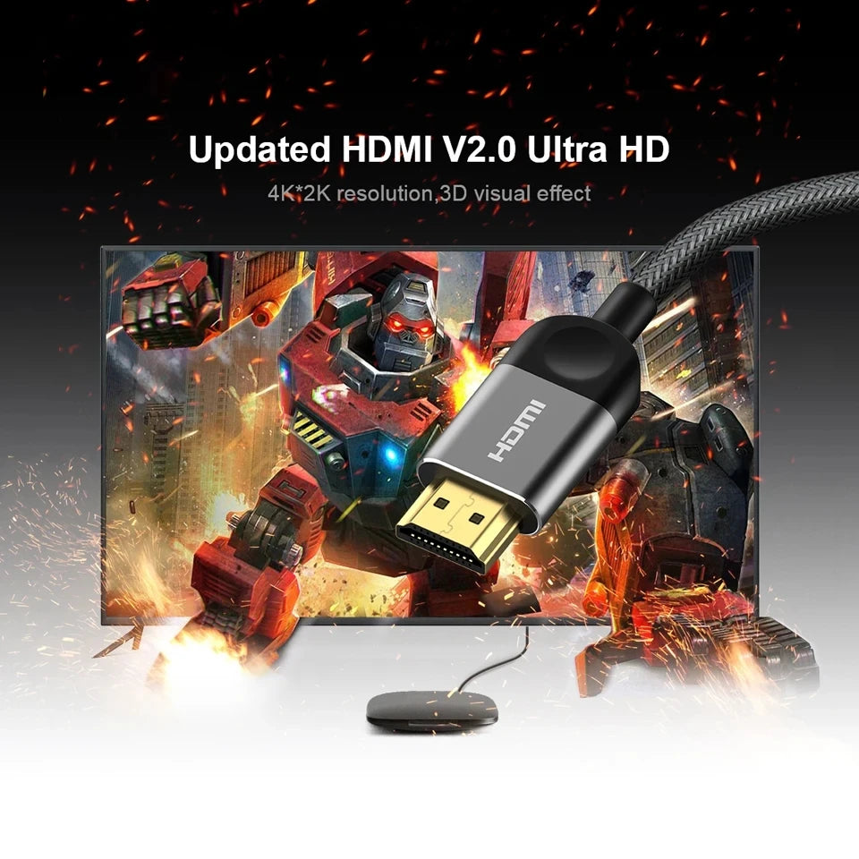 QGEEM HDMI-Compatible Cable HDMI to HDMI 2.0 Cable 4K for Xiaomi Projector Nintend Switch PS4 Television TVBox xbox Cable HDMI