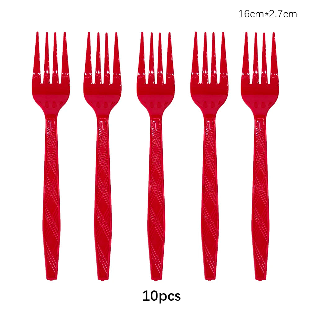 Rose Gold Disposable Knife Fork Spoon Cutlery Set Disposable Tableware Birthday Party Decorations Wedding Baby Shower Supplies
