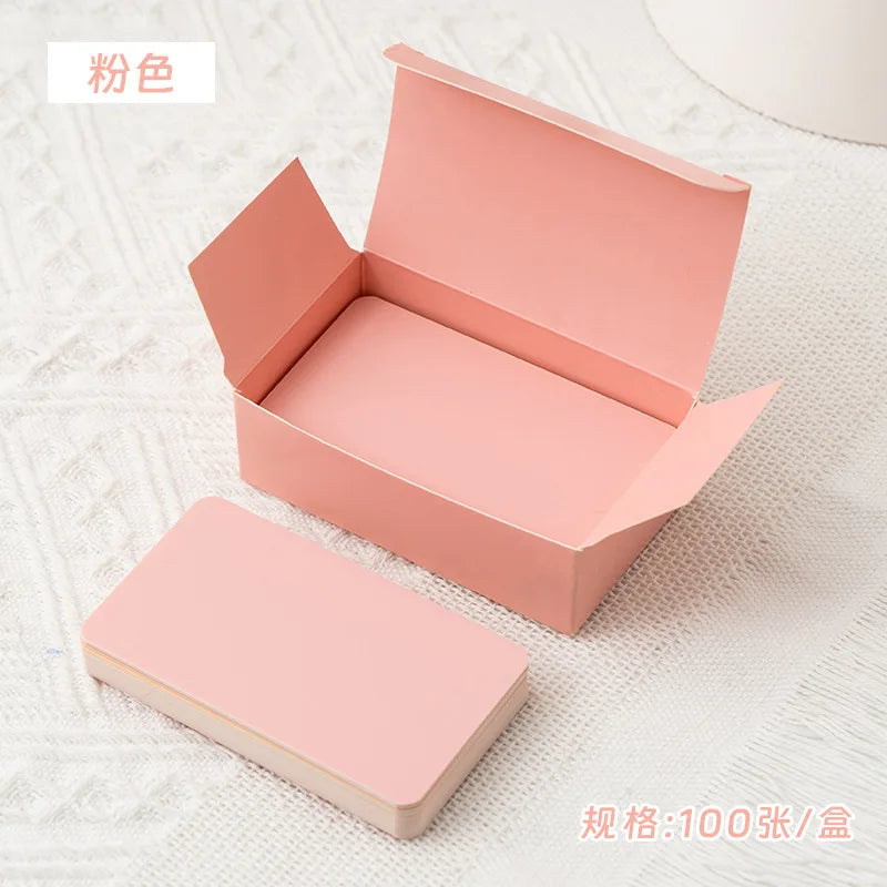 100Pcs/Box Colorful Blank Index Cards Thick Hard Cardstock DIY Handwriting Flash Cards  Study Memo Drawing Note Cards