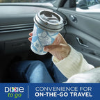12 Oz Insulated Disposable Paper To‑Go Cups 14 Pack with Lids, Non‑Slip Leak‑Resistant Plant‑Based Travel Cups for Hot Cold Drinks