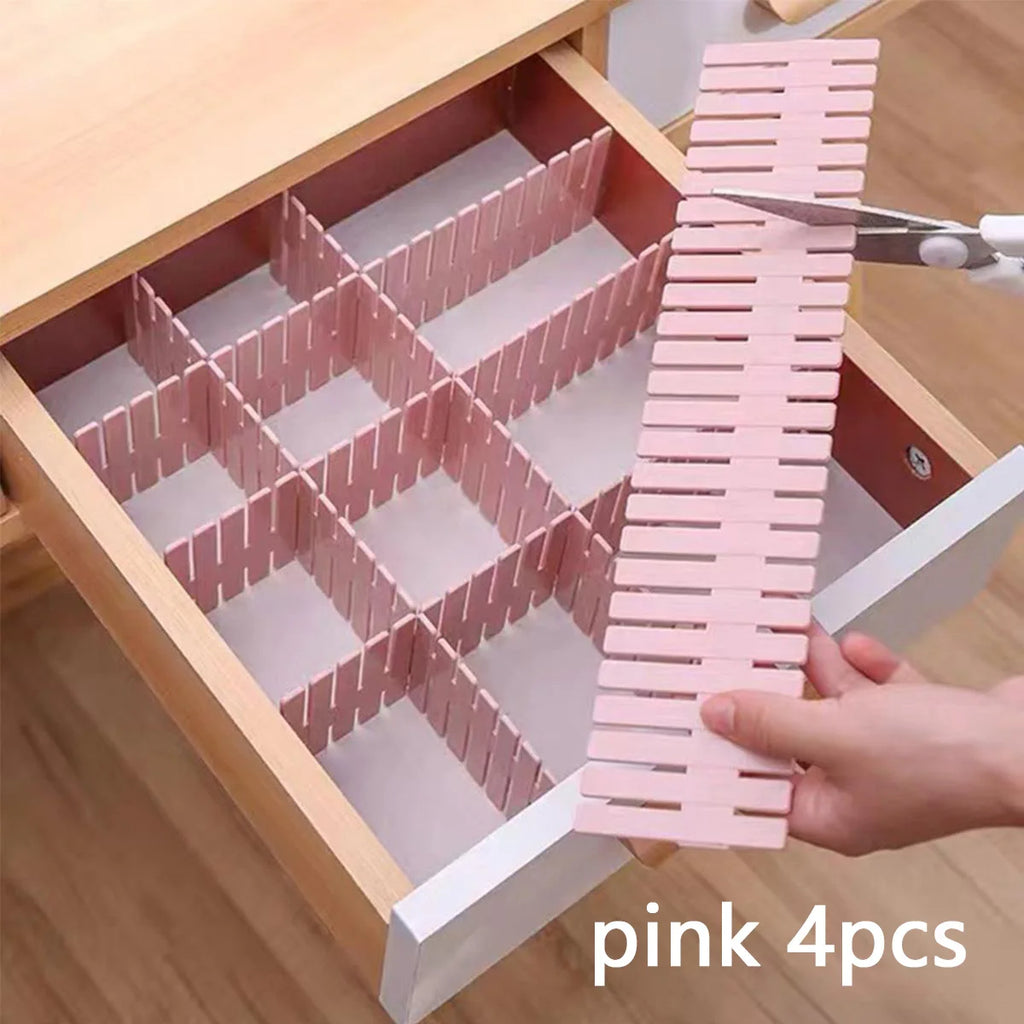 4Pcs Drawer Storage Dividers Sock Compartment Box Free Combination Plastic Partition Board Underwear Grid Divider Organizer Cosmetics Miscellaneous Compartment Box
