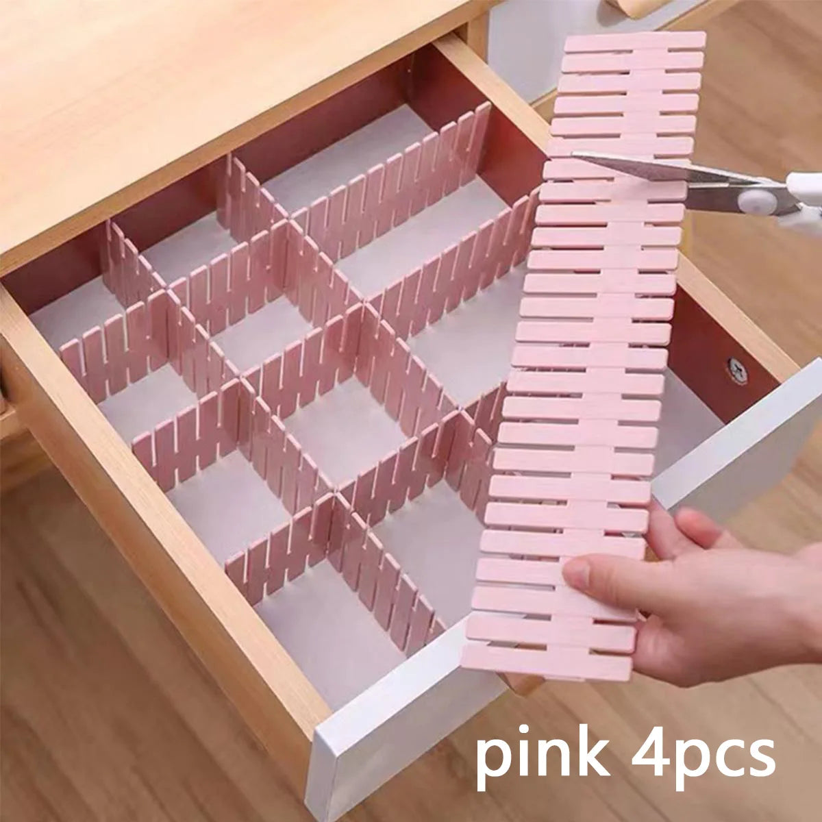 4Pcs Drawer Storage Dividers Sock Compartment Box Free Combination Plastic Partition Board Underwear Grid Divider Organizer Cosmetics Miscellaneous Compartment Box