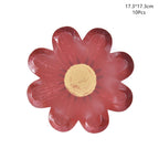 Disposable Daisy Paper Plate Flower Meal Plate Picnic Cake Plates Birthday Theme Party Decoration