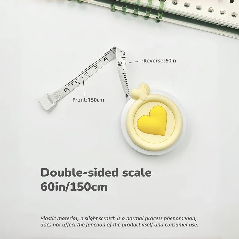 1pc Compact Retractable Pastel Heart-Shaped Mini Tape Measure - for Body Measurements, Clothing