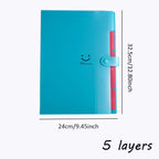 A4 Organ Folder 5 Layers Macaron Colors File Manager Storage Simple Folder for Student School and Office Stationery Supplies