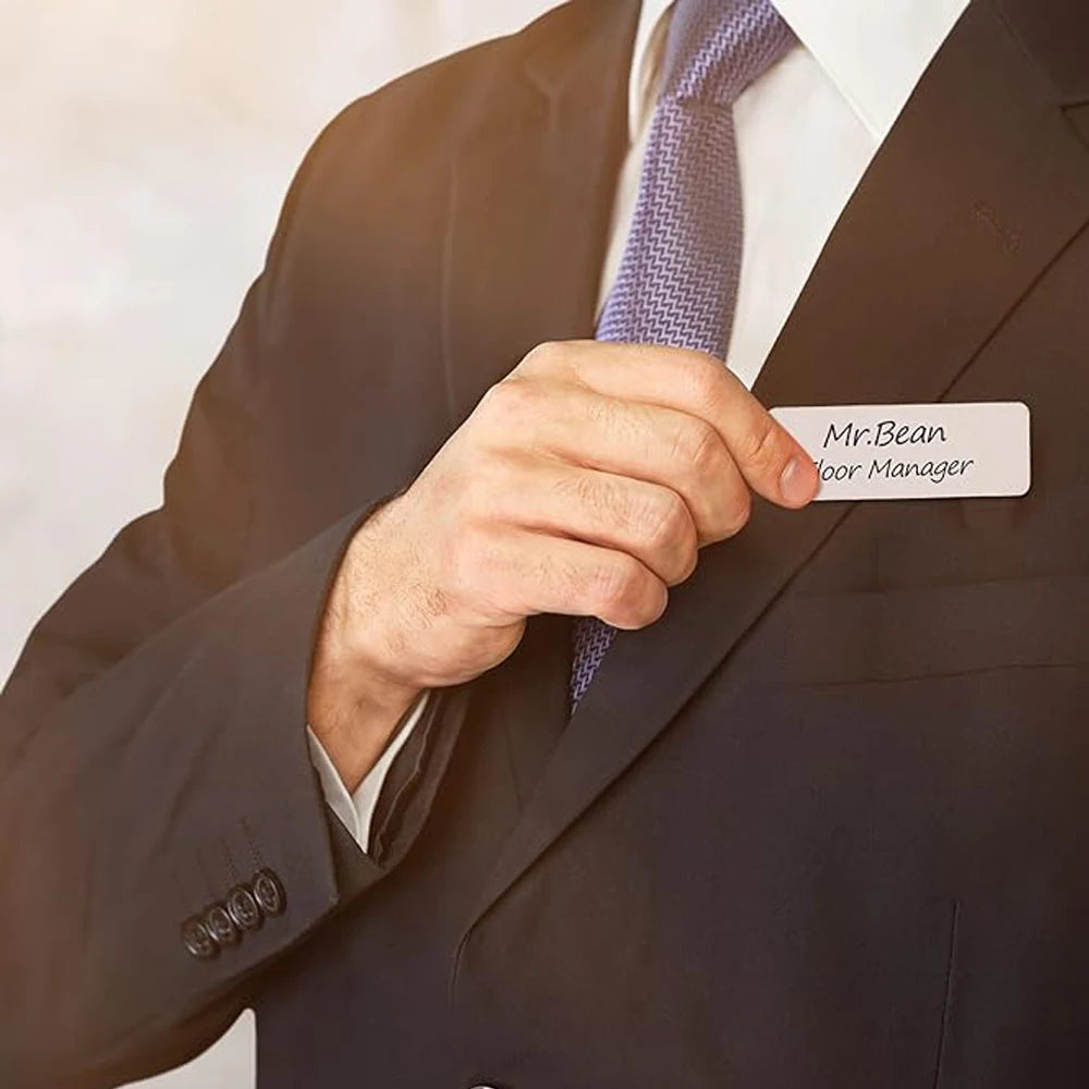 20Pcs Sublimation Name Tags Diy Blank Id Name Badges with Pins Customized Personalized Name Tags for School Office