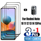 Pelicula, Front Tempered Glass For Xiaomi Redmi Note 15 14 10 11 12 13 Pro 5G Screen Protectors Redmi Note 12S 11S 10S cristal templado Note10 S protector pantalla Note11 verre trempé Redmi Note12 Pro Plus Camera Film