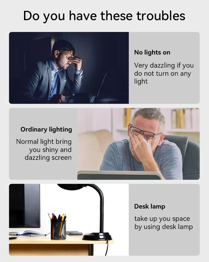 Led Monitor Light Bar Computer Lamps Reading Light Screen Hanging Desk Light Stepless Dimming Monitor For Bedroom Study Room
