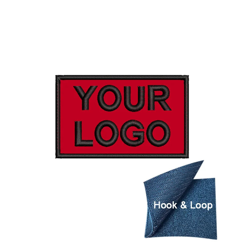 1PC 8x5cm Custom Name Tags Embroidered Patch Personalized Stripes Badge Number  Text Badge Iron On Backing Hook & Loop Backing
