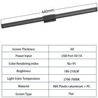 Wiscolor Computer Monitor LED Screen Hanging Light Bar Remote Control Stepless Dimming Eyescare USB Lightbar Reading Desk Lamp