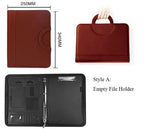 A4 Portable File Folder with Calculator Binder Organizer Manager Office Document Pad Briefcase PU Leather Padfolio Bag Customize