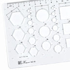 Transparent drawing size square square ruler hexagonal triangle ruler drawing design ruler scale line