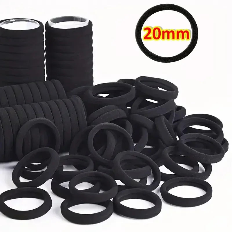 10-100pcs New Women High Elasticity Black Headband Hair Accessories Lazy Tie Hair Sturdy and Durable High Ponytail Rubber Band
