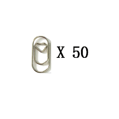 Kit 50pcs Mini Metal Heart Clips Office Supplies Paper Clip