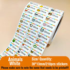 210pcs Custom Waterproof Name Tag Sticker Kawaii Stationery Stickers Decals Personalized First Name Label for Children School