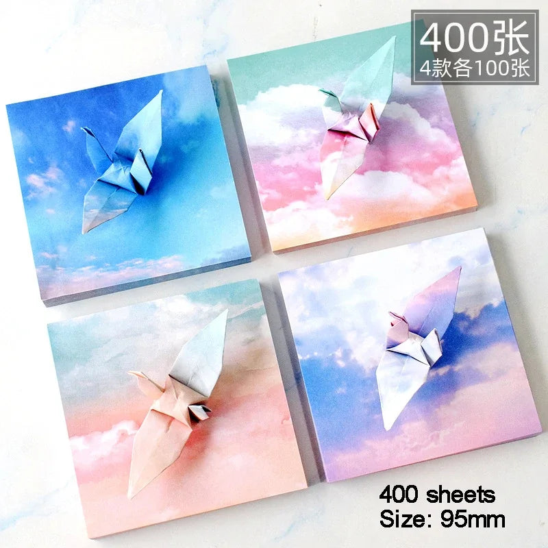 400Sheets Origami Paper Craft Folding Lucky Wish Paper Crane Craft Double Sided Folding Lucky Wish Paper DIY Color Scrapbooking