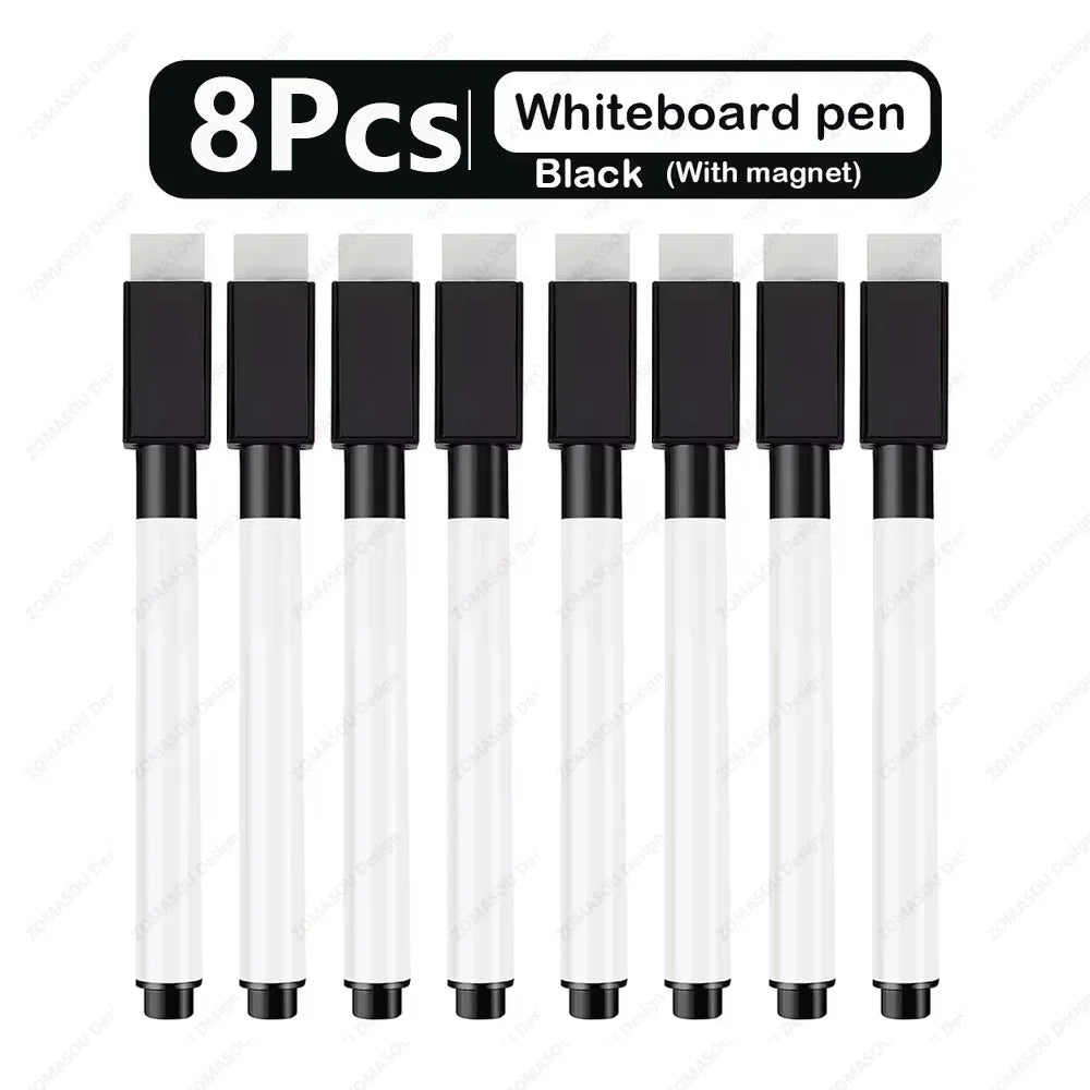 1-48Pcs Magnetic Erasable Whiteboard Pen Color Options Numbering Stationery Office Teaching Supplies for Blackboard Student Note