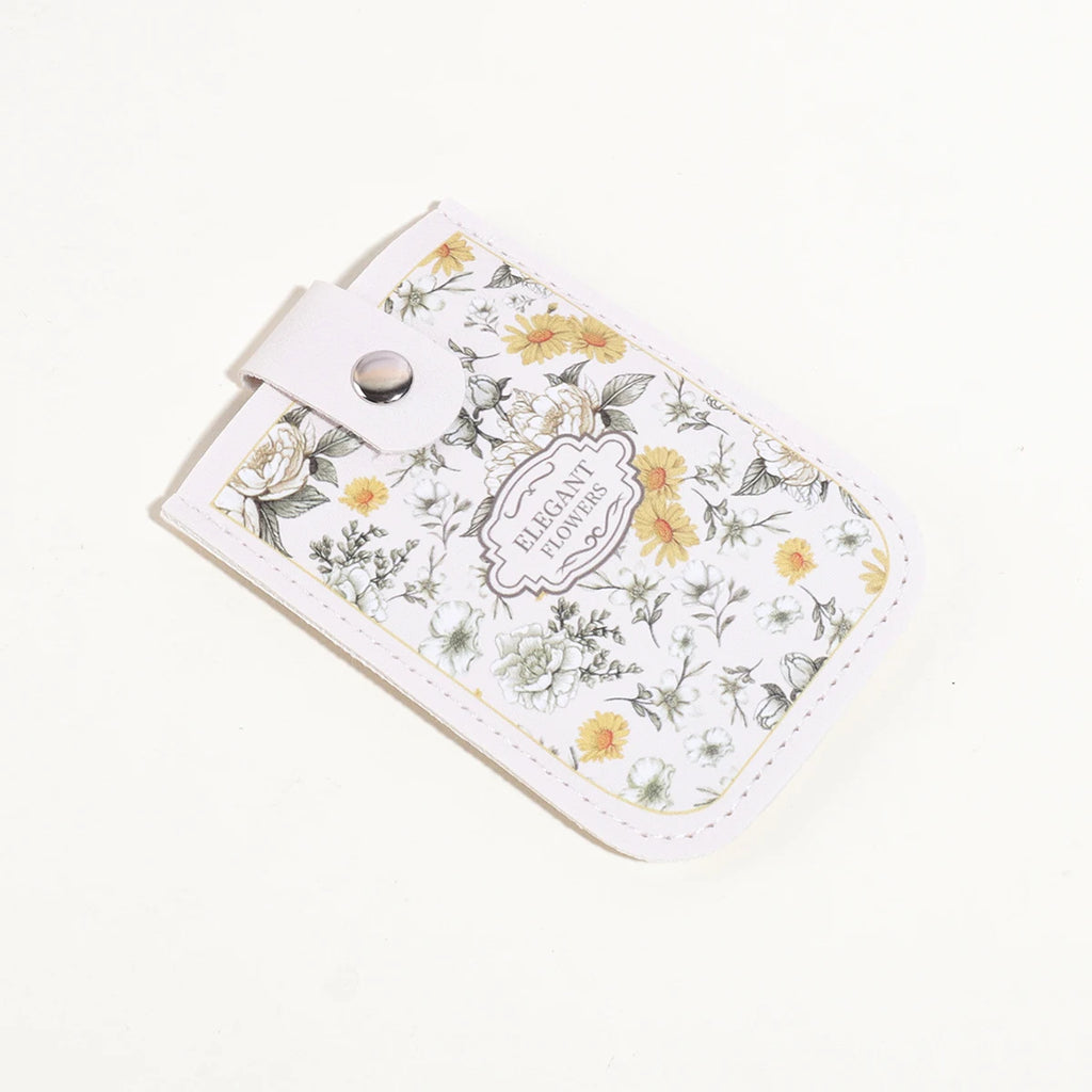 1PC Oil Painting Floral Pattern Card Holder,Pull-Out Multi-Card Slots,Suitable for ID Cards,Bank Cards, Business CardsStorage