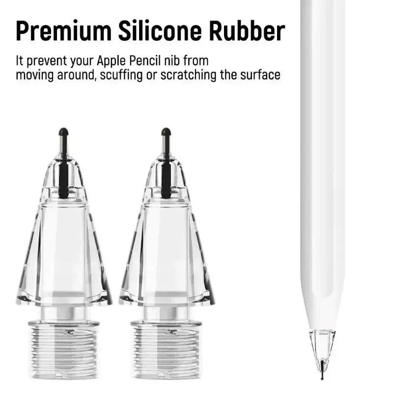 4-1Pcs Replacement Pencil Tips for Apple Pencil 1 2 3 Pro/USB-C Silicone Protective Cap Touch Screen Stylus Pen Nibs for IPencil