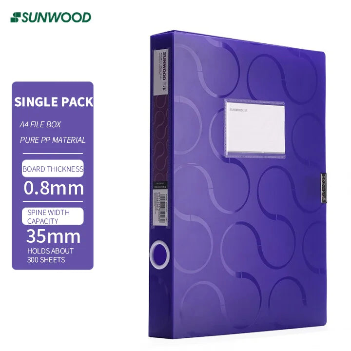 SUNWOOD Plato Series A4 File Organizer Boxes,  Colorful Document Storage Folders, Mixed Colors, FBE4006,FBE4007