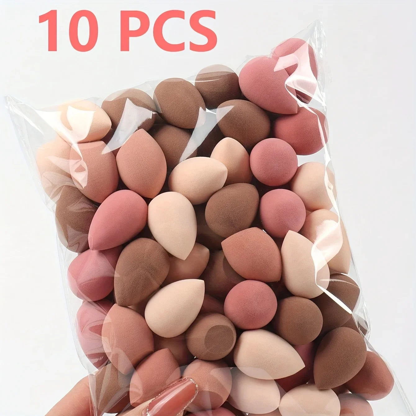 10/20/30PCS Mini Makeup Sponges Set - Blending Sponge for Blush, Contour, Powder & Liquid Foundation, Dry/Wet Use, Light Beige