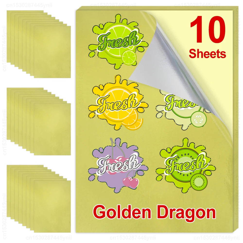 10 Sheets Printable Vinyl Sticker Paper Waterproof A4 Transparent Copy Paper for Inkjet Printer DIY Self-adhesive Label Stickers