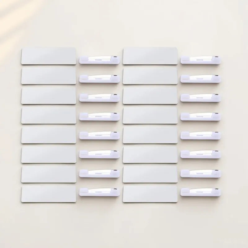 16pcs Name Badge Blank Id Badges Diy Sublimation Pin Back Office Workers Student Reusable Magnetic Tag Hard Board Craft Supply