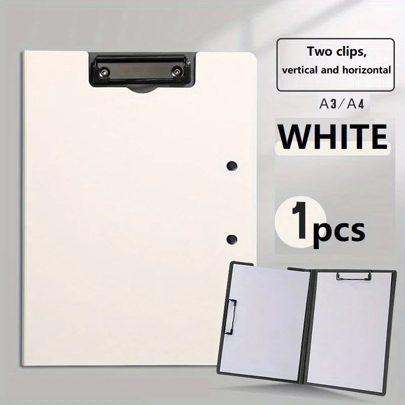 A4 File Folders Clipboard Writing Pad Memo Clip Board Double Clips Test Paper Storage Organizer For School Stationary Supplies