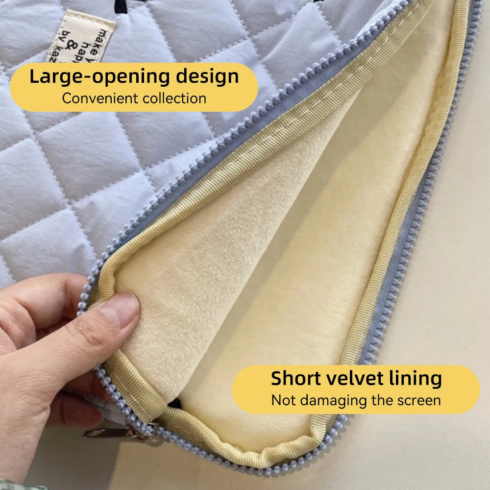 New Bowknot Fluffy Laptop Bag 11/13/15In Shockproof Tablet Sleeve Case Printing Computer Cover Bag for iPad Tablet Protection