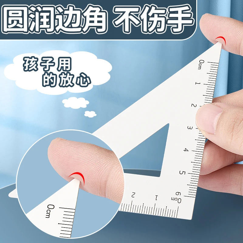 M&G Ruler Set, Cast Iron Material, Straightedge, Triangle Ruler, Protractor, Includes pp Box, Student Math Drawing Set