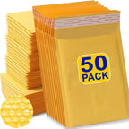 10-50Pack Kraft Bubble Mailers Self Adhesive Paper Envelopes Waterproof Cushioned Padded Foam Shipping Bags for Packaging
