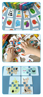Baby Puzzle Toys for Children Animals Fruit Truck Graph Card Matching Games Montessori Toys for Kids 1 2 3 Years Old Boys Girls