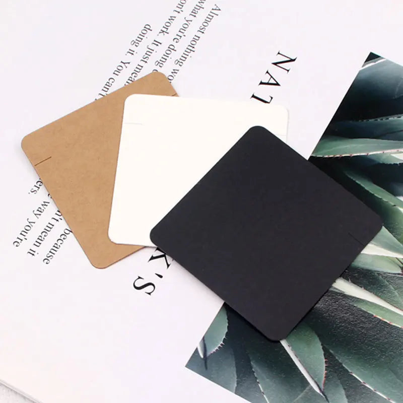 50pcs 6*6cm Necklace Bracelets Packing Cards Kraft Paper Cards for DIY Jewelry Display Cards Retail Price Tags Cardboard Holder