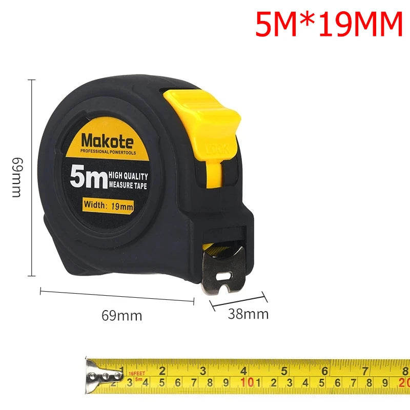 Precise Clear Steel Tape Measure Retractable 3M/5M/7.5M/10M Thickened Rubberized Woodworking Wear-resistant Tool Tape Ruler