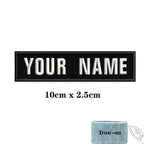 1PC Custom Name Embroidery Patch Stripes Badge Iron On Or Hook Loop 10X2.5CM,8X5CM,10X4CM, 8X2.5CM,12X2.5CM,15X5CM,20X7CM,black